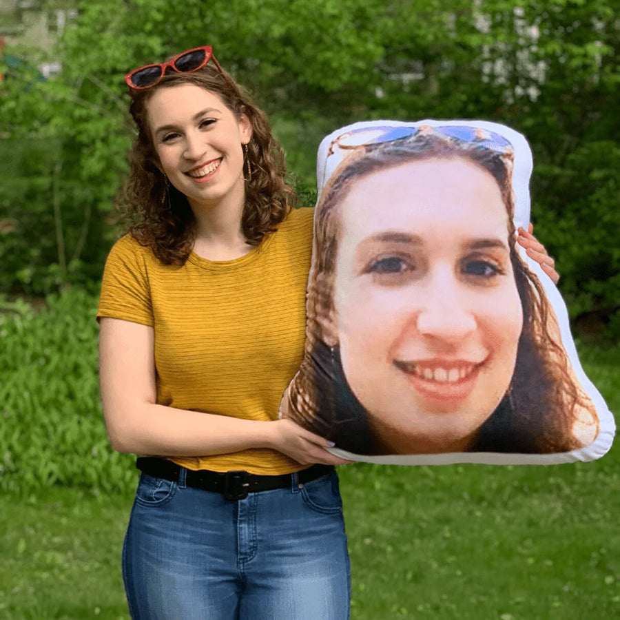 Almohada de fotos personalizada con forma de cara o silueta
