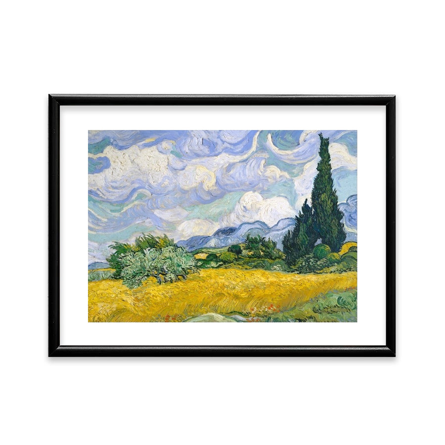 Cuadro con marco de Van Gogh Campo de Cipreses