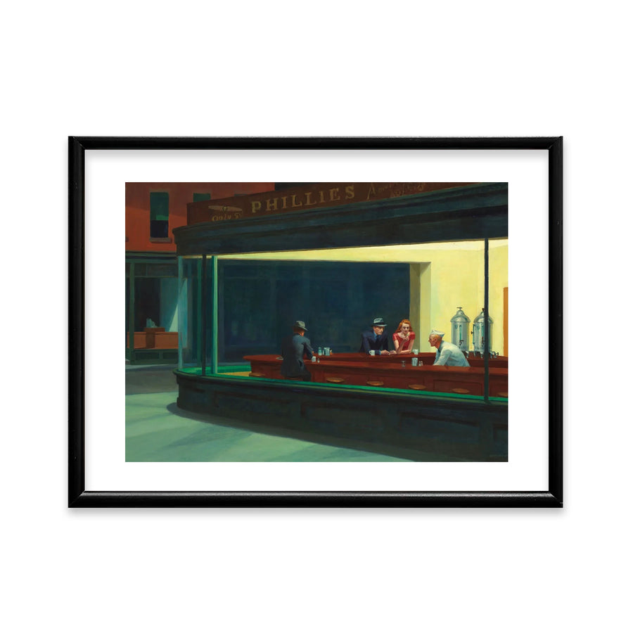 Cuadro Nighthawks de Edward Hopper con Marco de madera