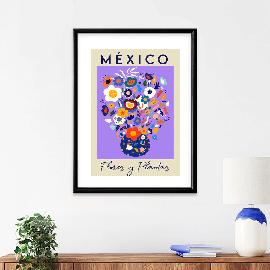 Cuadro con marco México Flores y Plantas