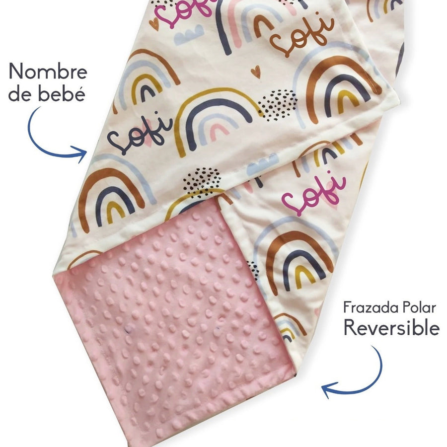 Frazadas mantas para bebé con nombre forro con relieve suaves
