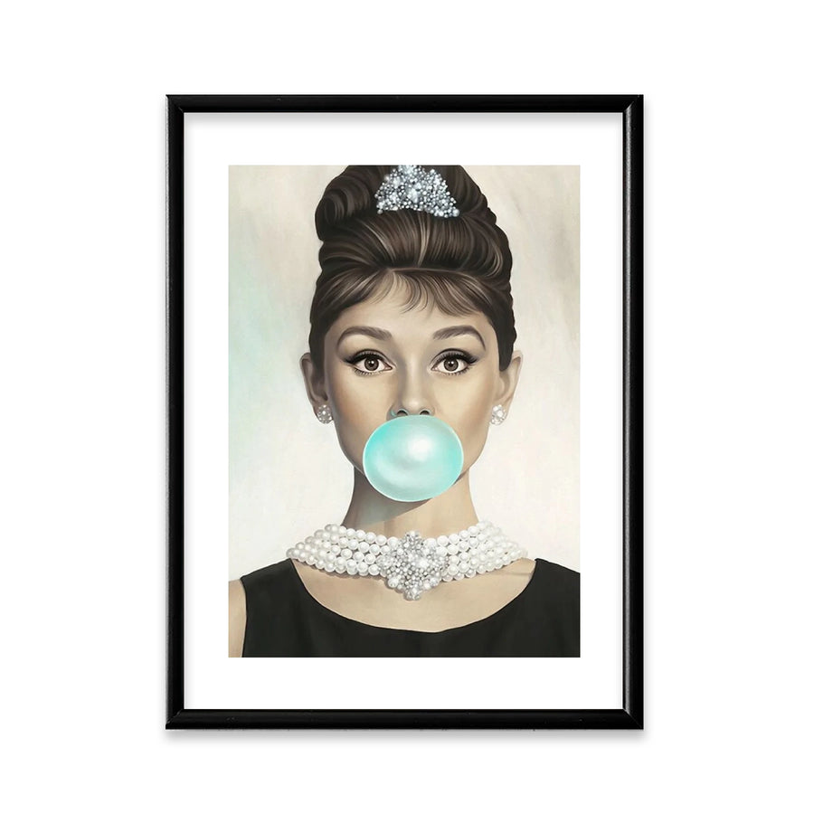 Cuadro con marco Audrey Hepburn Bomba Azul