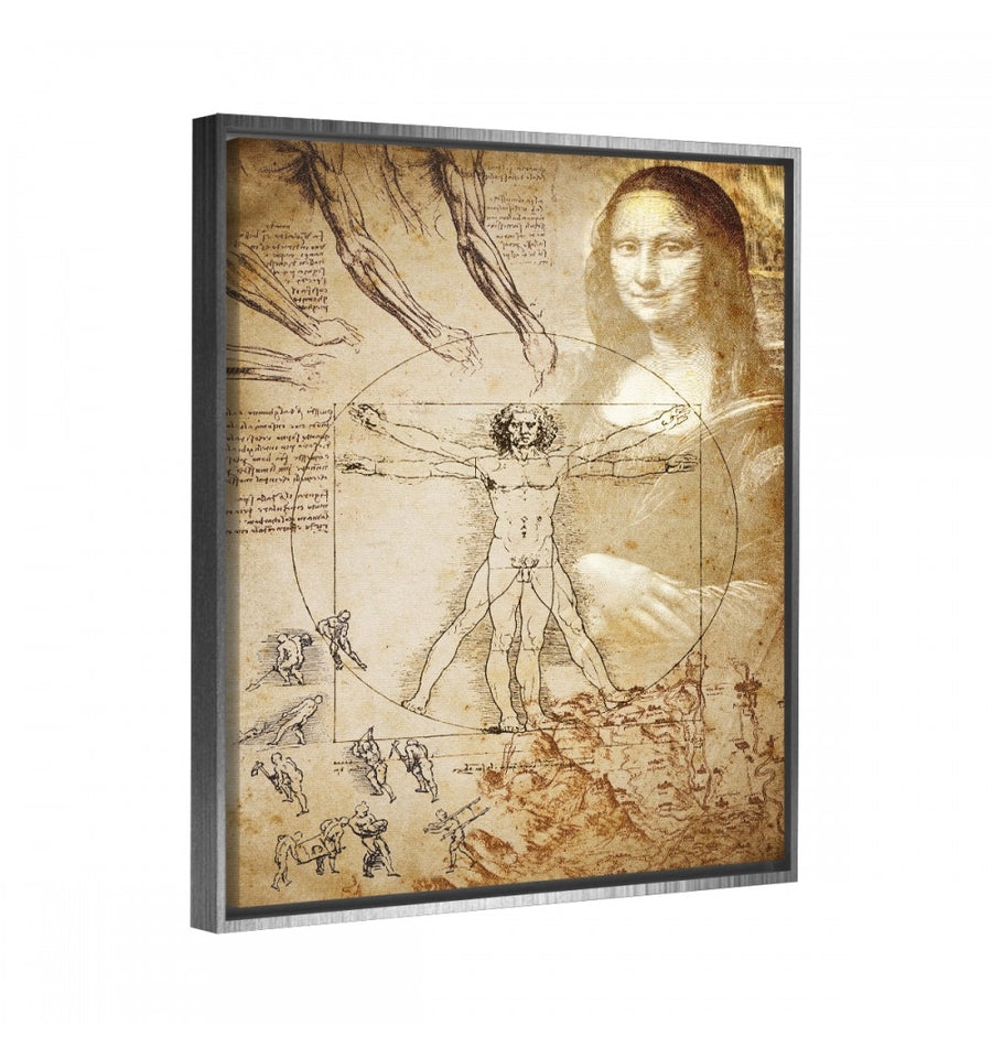 bocetos de Leonardo da Vinci con marco flotante
