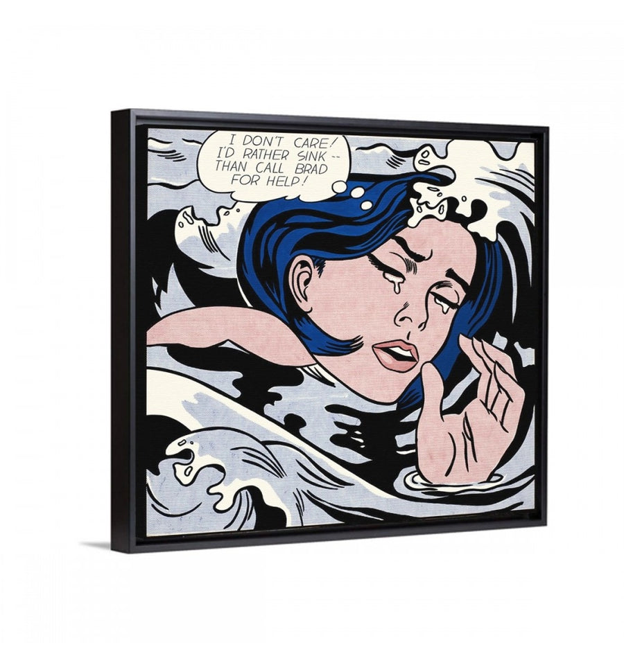 Labios Pop Azul - Roy Lichtenstein marco negro