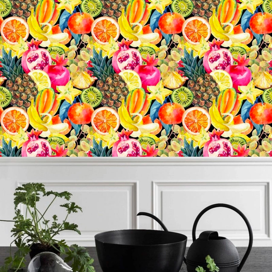 papel tapiz de frutas decoración para cocina