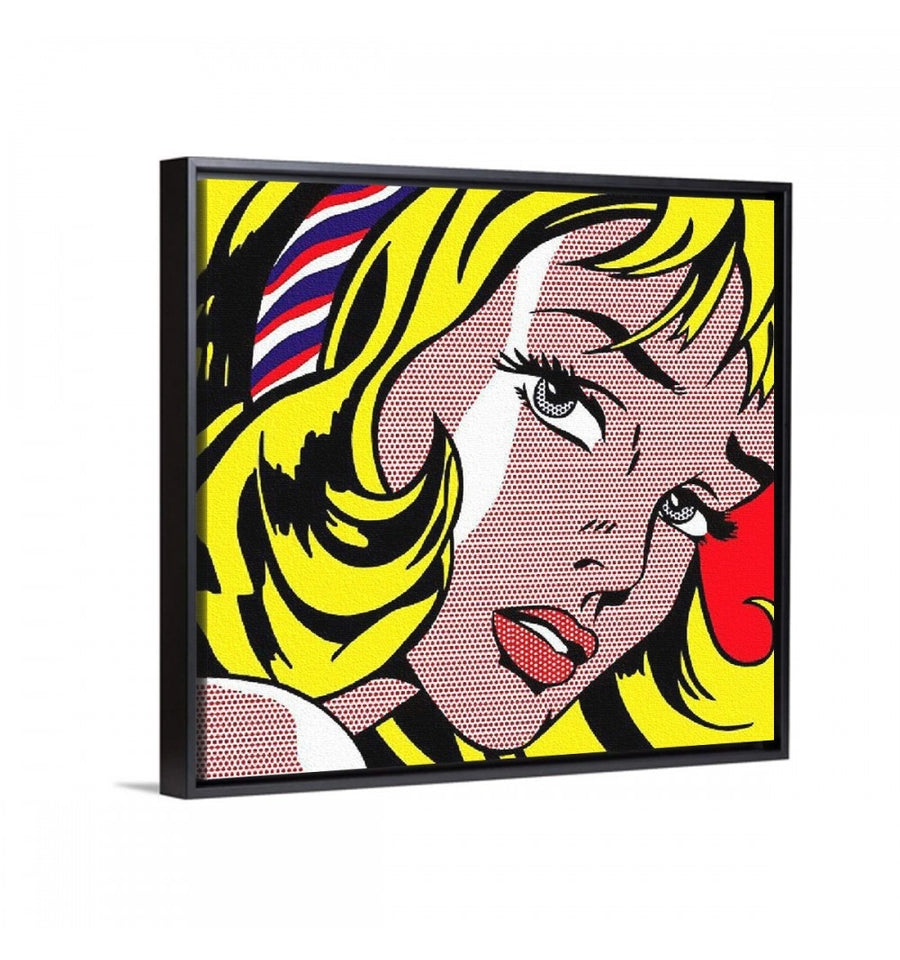 Girl with Hair ribbon - Roy Lichtenstein marco negro