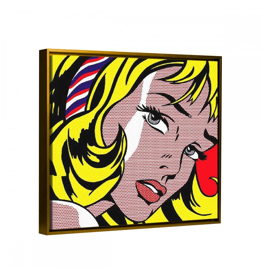 Girl with Hair ribbon - Roy Lichtenstein marco dorado
