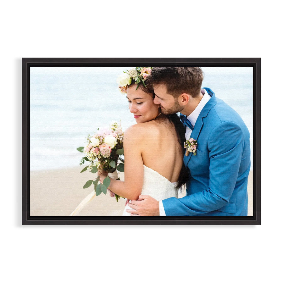 cuadro personalizado regalo especial boda con marco flotante negro