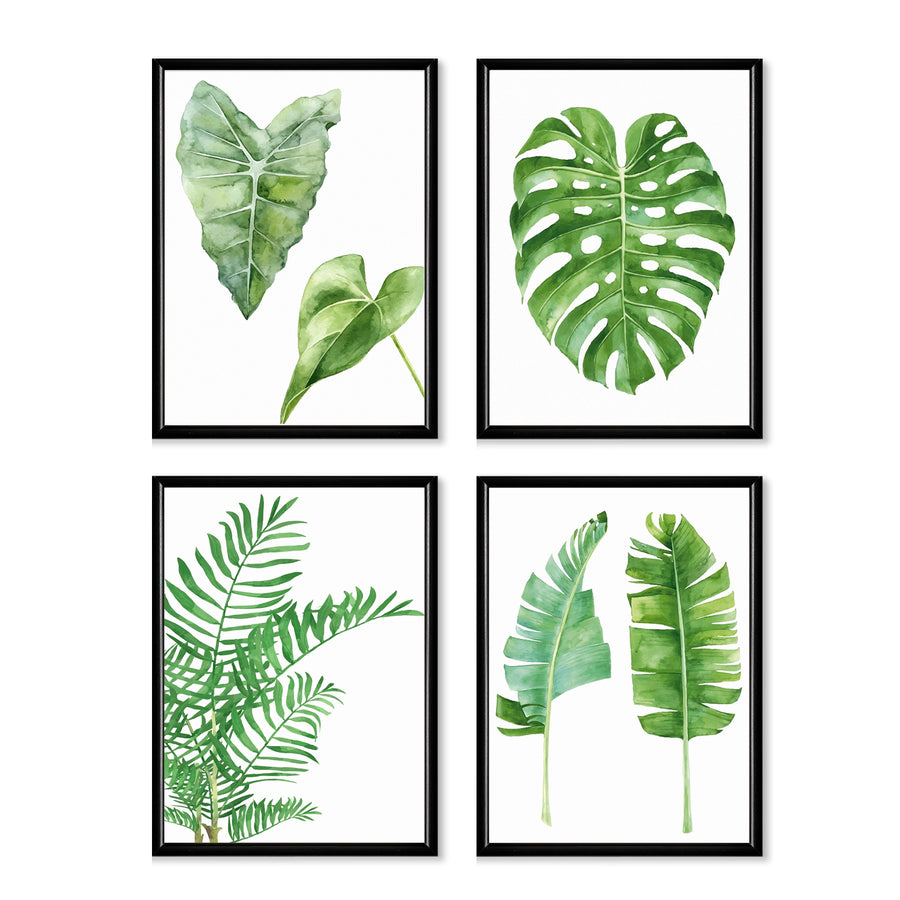 Watercolor Plants Set de 4