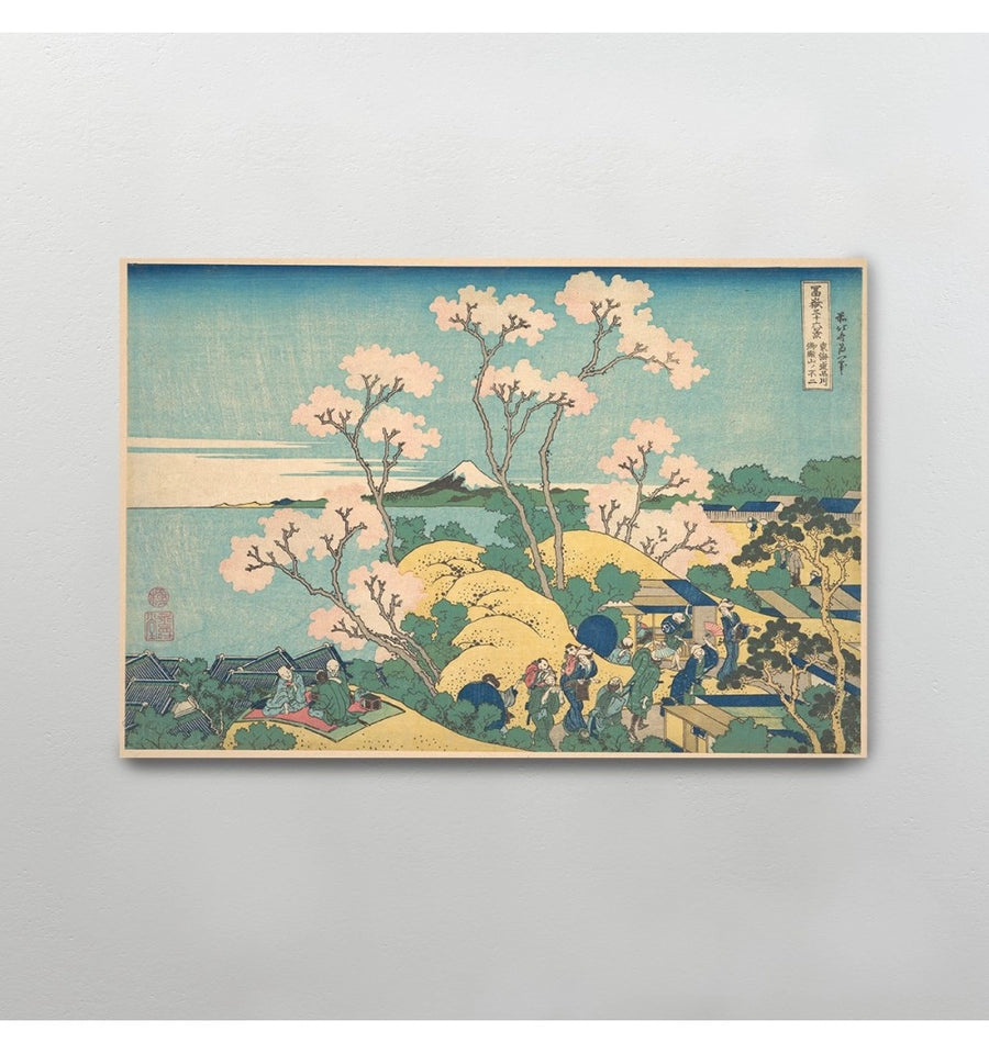 Katsushika - Hokusai cuadro decorativo fondo gris