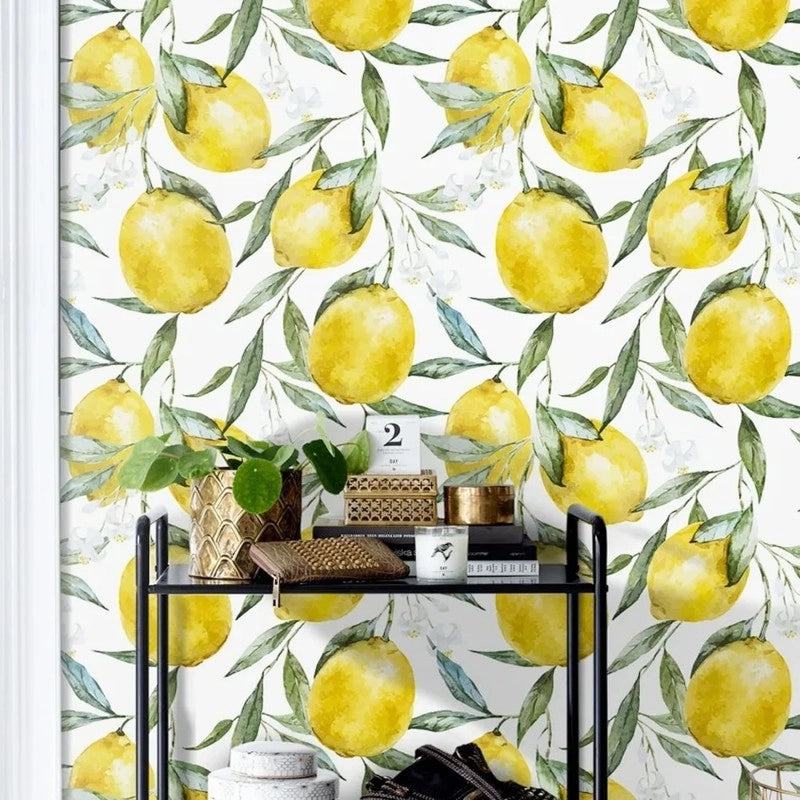 Papel tapiz de limones adhesivo decorativo
