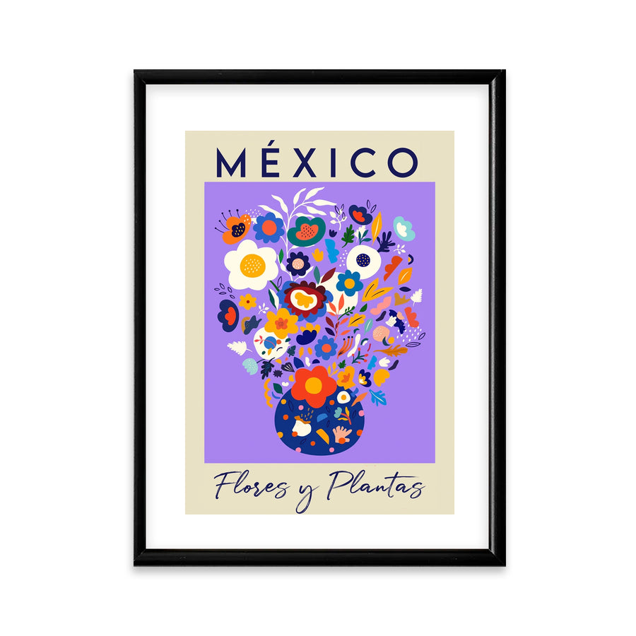 Cuadro con marco México Flores y Plantas