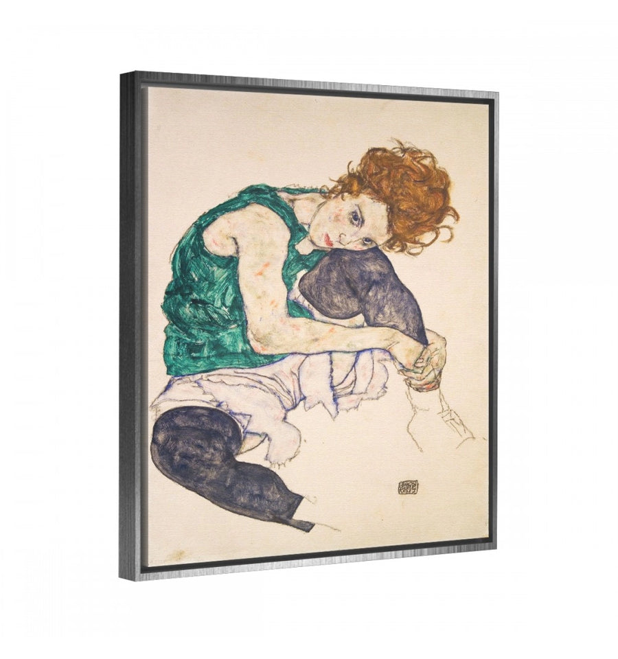 Mujer Sentada con Rodilla Flexionada - Egon Schiele