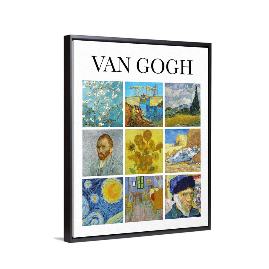 Cuadro de arte Van Gogh Collage Canvas con marco decorativo