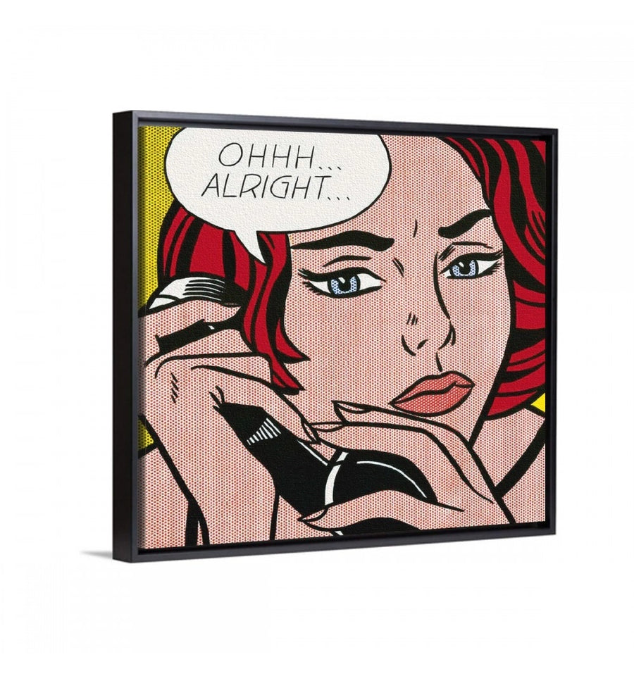  Cuadro decorativo Labios Pop - Roy Lichtenstein- marco negro