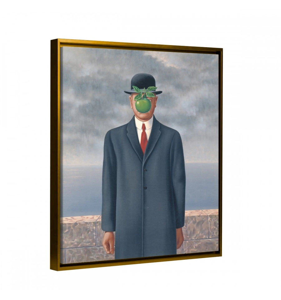 Cuadro con marco dorado Son of Man R. Magritte