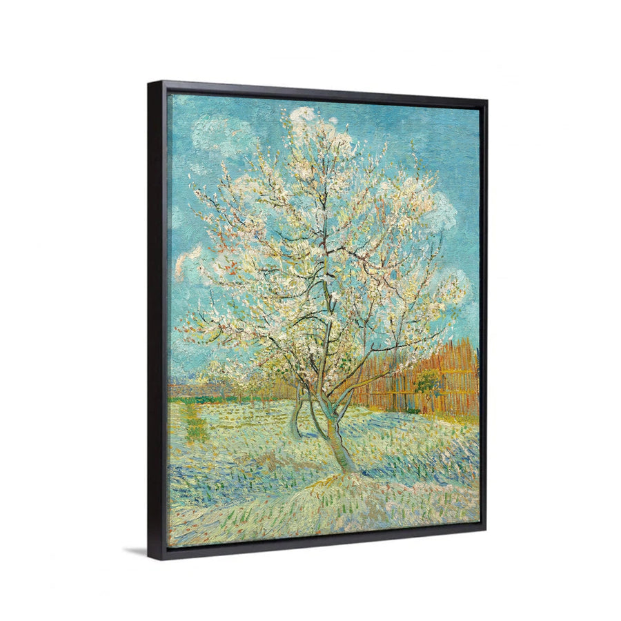 Canvas con marco negro de Van Gogh Durazno en Flor