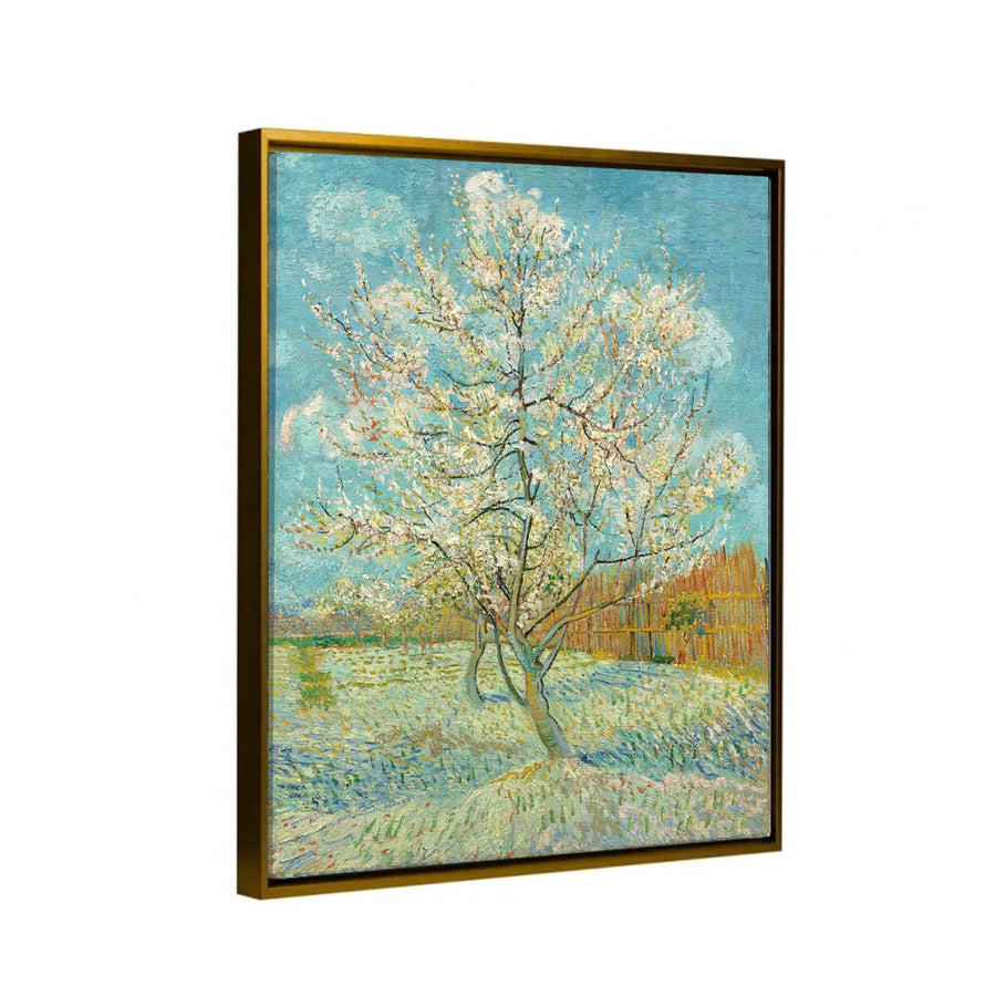 Canvas con marco oro de Van Gogh Durazno en Flor