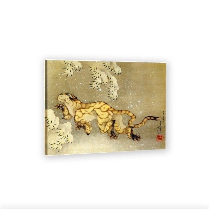 Tigre En La Nieve - Hokusai cuadro decorativo