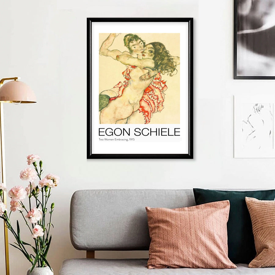 Two Women Embracing - Egon Schiele