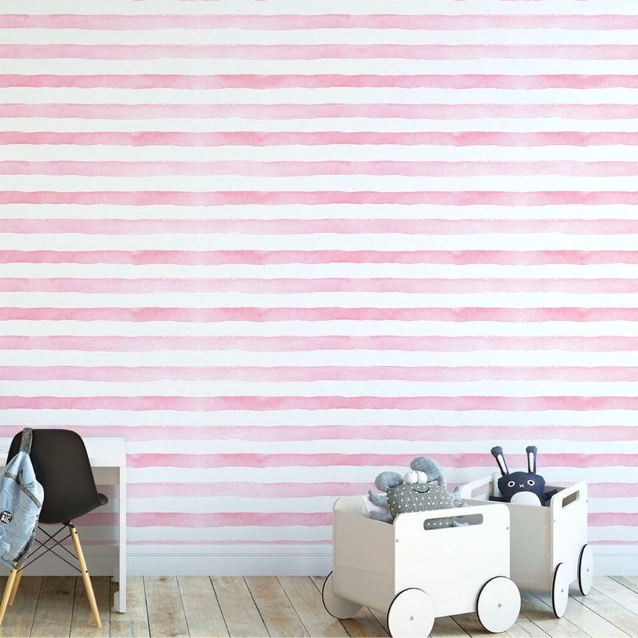 Pink Stripes Watercolor